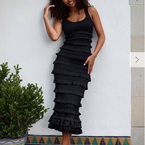 V Chapman Lotus Dress Black 10 NWT